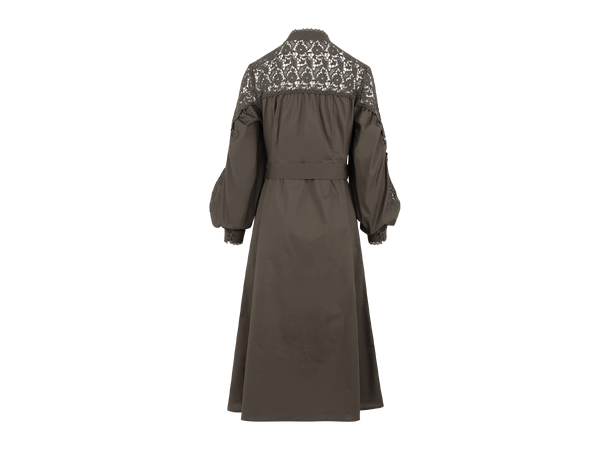 Bettina Dress Wren XL Long poplin lace dress 