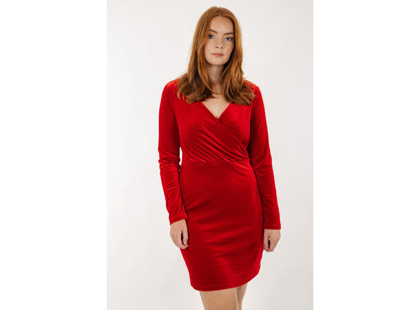Bimbette Dress Red L Short velvet dress 