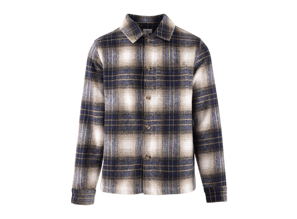 Bluestone Shirt Navy Multi M Check pattern wool shirt 