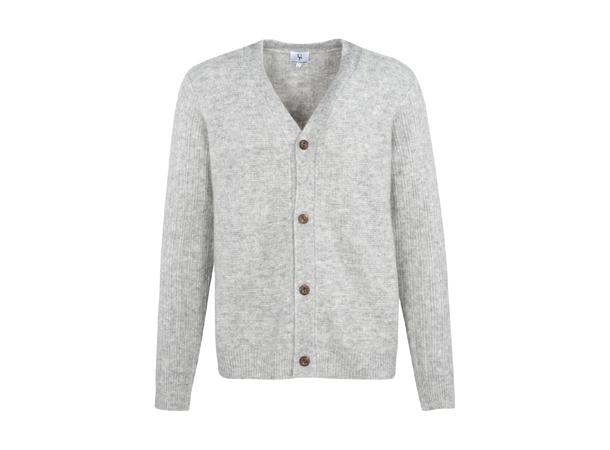 Bo Cardigan Light Grey Melange XL Wool structure cardigan 