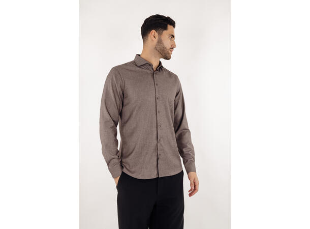 Brimi Shirt Brown Melange L Bamboo viscose stretch shirt 