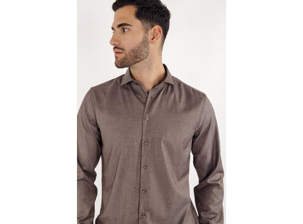 Brimi Shirt Brown Melange L Bamboo viscose stretch shirt 