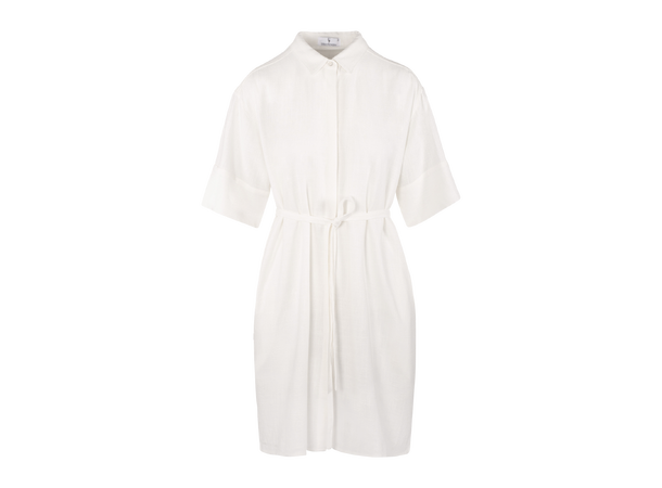 Brita Dress White L Linen shirt dress 
