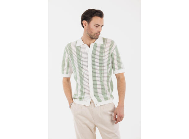 Ed Shirt Green M Crochet SS shirt 