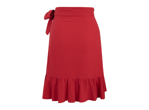 Elana Skirt Red L Linen wrap skirt 