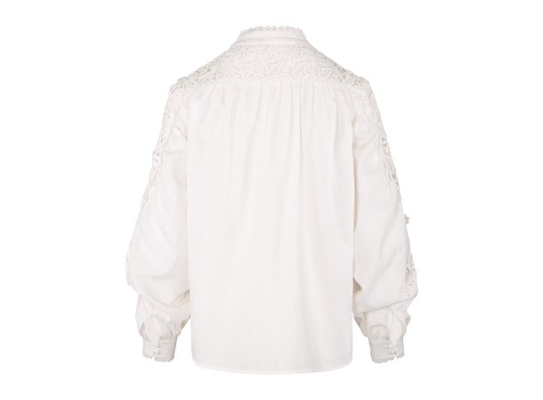 Eloise Blouse White L Cotton lace detail blouse 