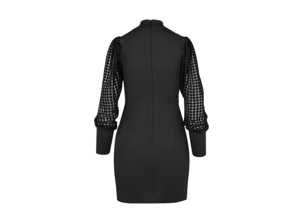 Elvira Dress Black XL Dress with houndstooth sleeves 