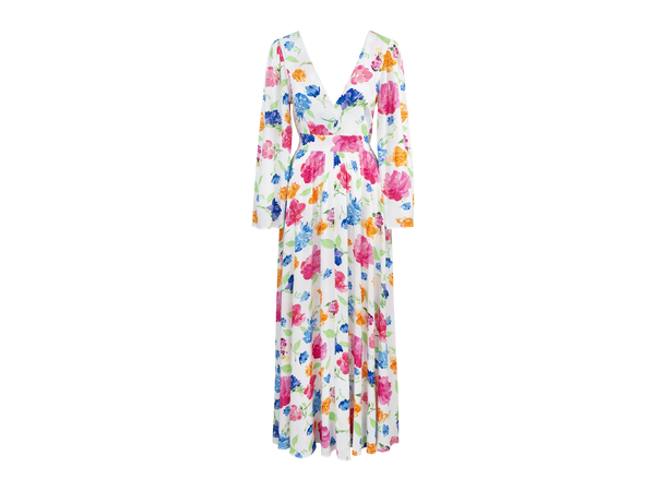 Florissa Dress White AOP M Open back maxi dress 