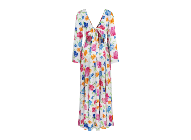 Florissa Dress White AOP M Open back maxi dress 