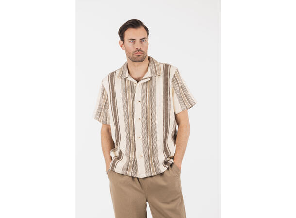 Fred Shirt Brown multi XL Striped SS shirt 