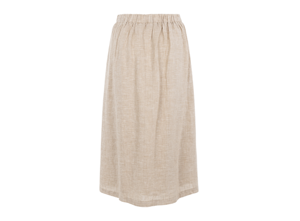 Hilma Skirt Sand M Linen midi skirt 