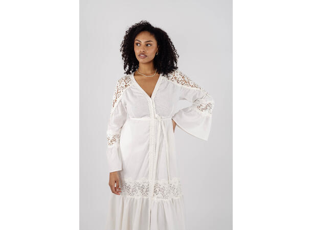 Jasmin Dress White L Cotton lace detail dress 