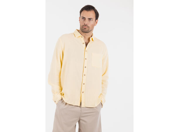 Keaton Shirt Light Yellow S Cotton gauze shirt 