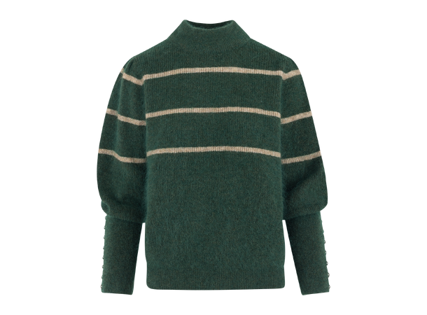 Lora Sweater Green M Mohair sweater with stripes 
