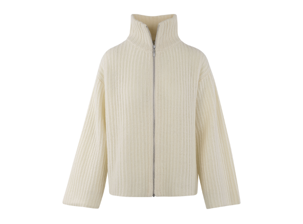 Majken Cardigan Cream XS Zip wool cardigan 