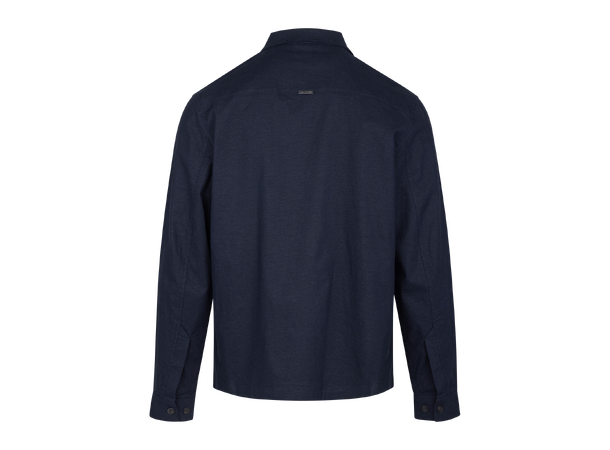 Meskar Overshirt Navy M Linen stretch zip overshirt 