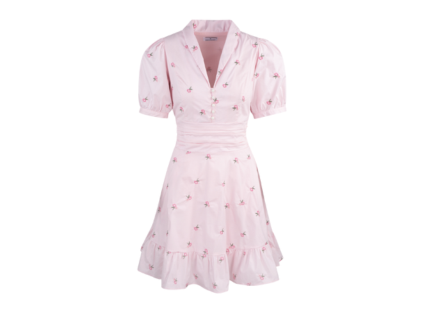Mira Dress Pink XL Poplin embroidery dress 