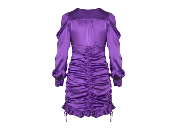 Nicke Dress Purple Magic XS Satin gathering dress 