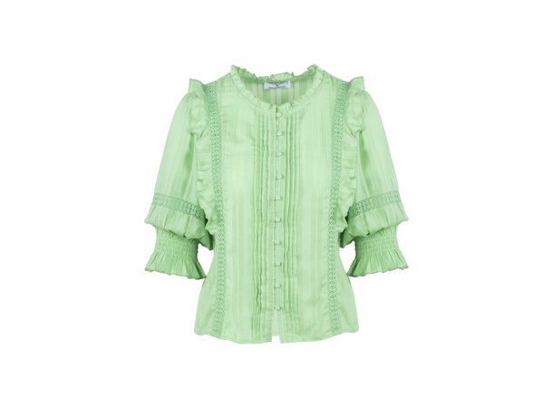 Rebekka Blouse Absinthe green L Organic cotton blouse 
