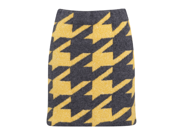 Riki Skirt Yolk Yellow XL Houndstooth knit skirt 
