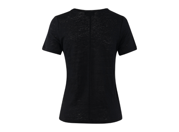 Alicia Tee Black M Basic linen t-shirt 