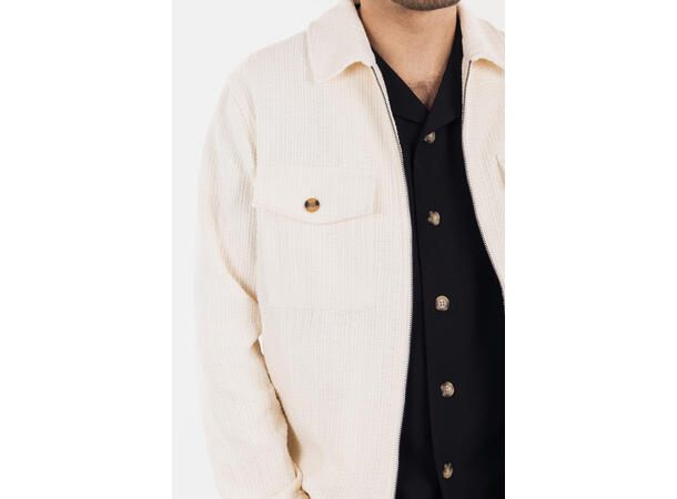 Aron Jacket Cream XXL Cotton structure zip jacket 