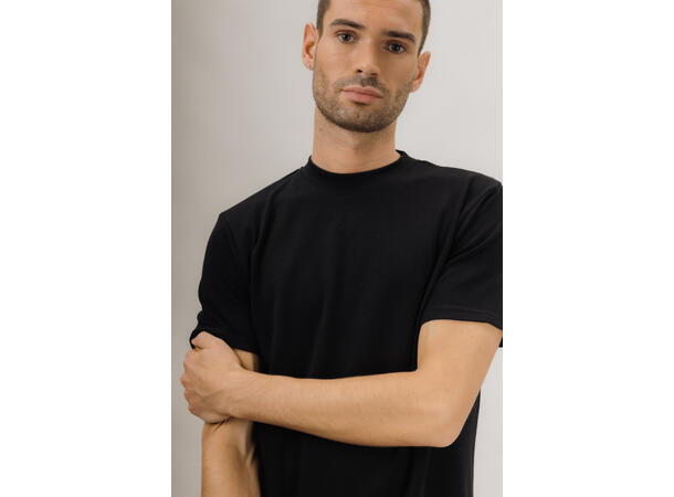Bruno R-neck Tee black L Organic cotton R-neck t-shirt 