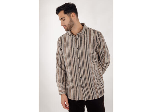 Cedrik Shirt Sand XL Striped boxy shirt 