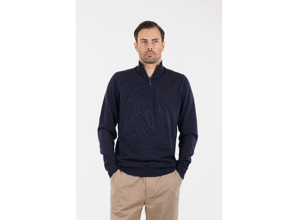 Espen Half-zip Navy XXL Bamboo sweater 