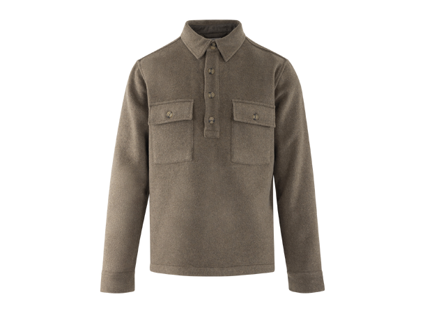 Hanover Shirt Mid brown S Half-button pullover 