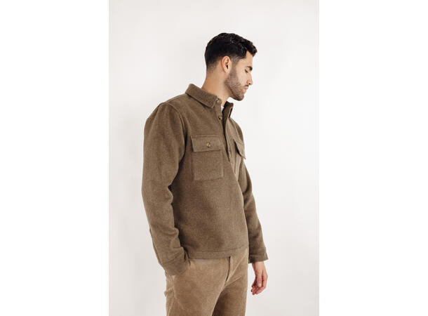 Hanover Shirt Mid brown S Half-button pullover 