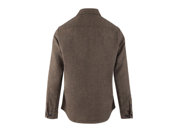 Jabba Shirt Mid Brown S Herringbone wool overshirt 