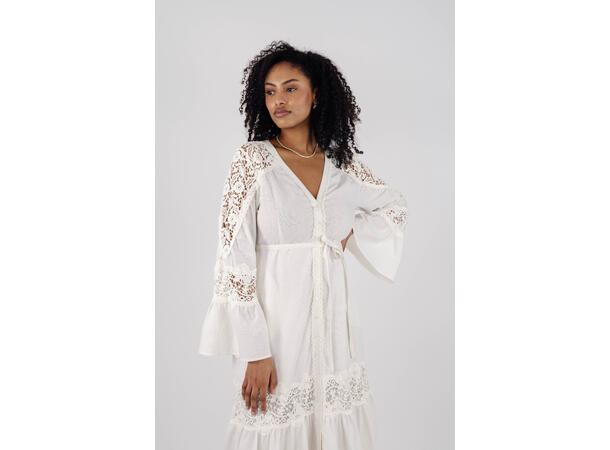 Jasmin Dress White XL Cotton lace detail dress 