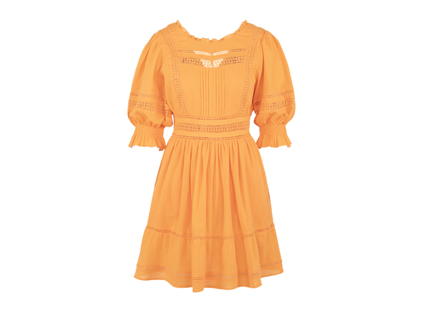 Kinsley Dress Nectarine M Crinkle cotton lace dress 