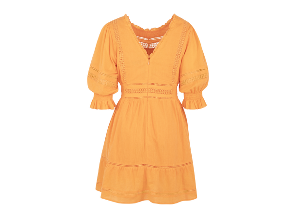 Kinsley Dress Nectarine M Crinkle cotton lace dress 
