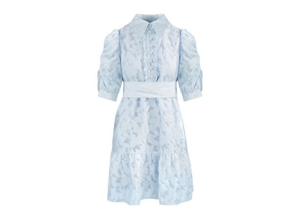 Kornelia Dress Baby Blue XS Burn out flower dress 