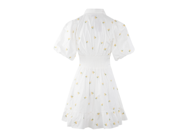 Makayla Dress Golden Haze L Embroidery poplin dress 