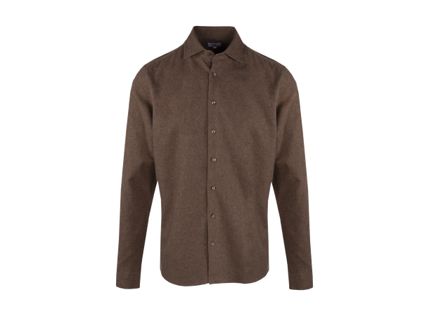 Solan Shirt Brown L Cut away collar flannell shirt 
