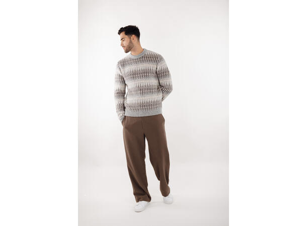 Tolkien Sweater Sand multi L Jaquard knit r-neck 
