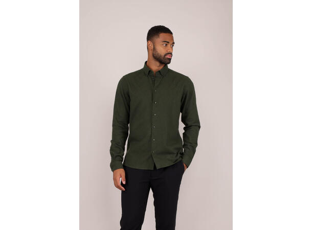 Albin Shirt Olive S Brushed twill shirt 