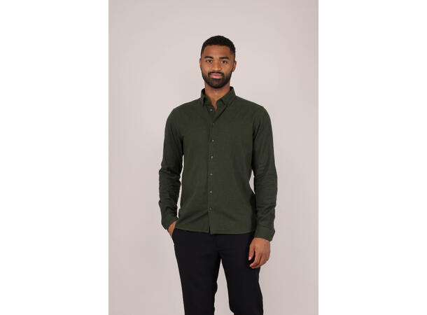 Albin Shirt Olive S Brushed twill shirt 