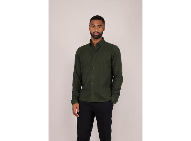 Albin Shirt Olive S Brushed twill shirt 