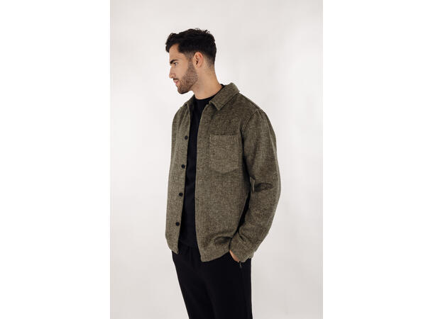 Aligo Overshirt Olive S Wool twill overshirt 