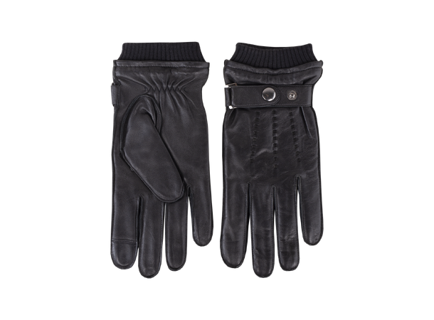 Carli Glove Black L Leather glove with snap 