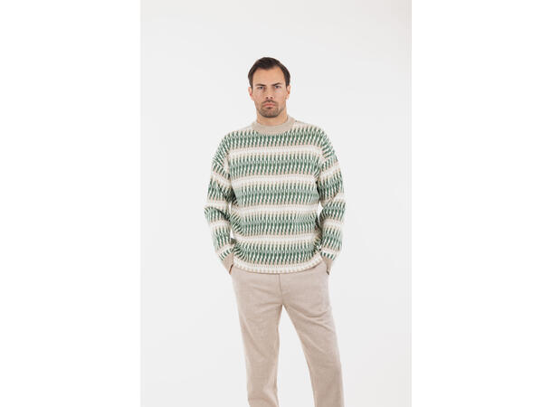 Dino Sweater Green multi XL Pattern viscose knit 