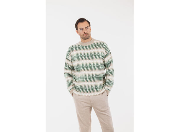 Dino Sweater Green multi XL Pattern viscose knit 