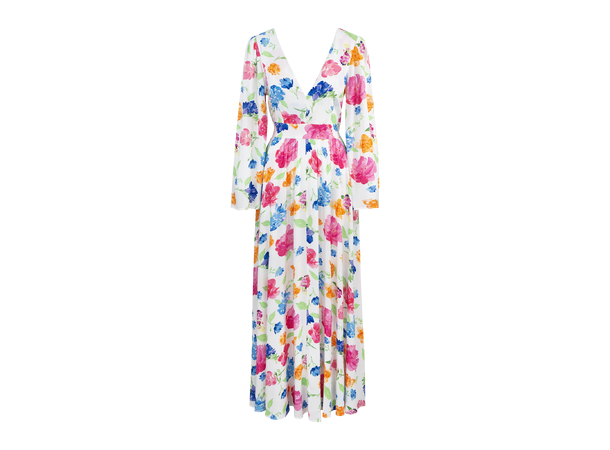 Florissa Dress White AOP XL Open back maxi dress 