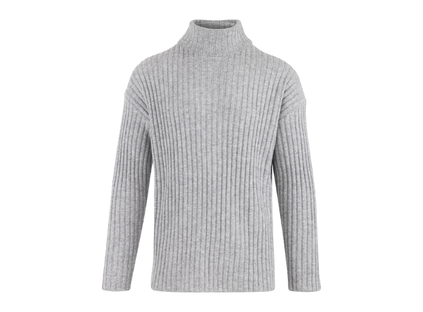 Franklin Turtle Grey Melange M Rib knit wool sweater 