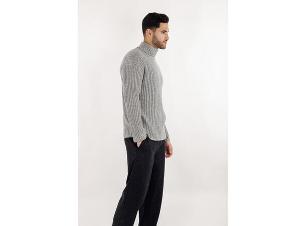 Franklin Turtle Grey Melange M Rib knit wool sweater 