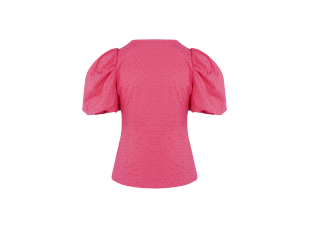 Leja Blouse Fandango Pink L Shortsleeve broderie anglaise blouse 